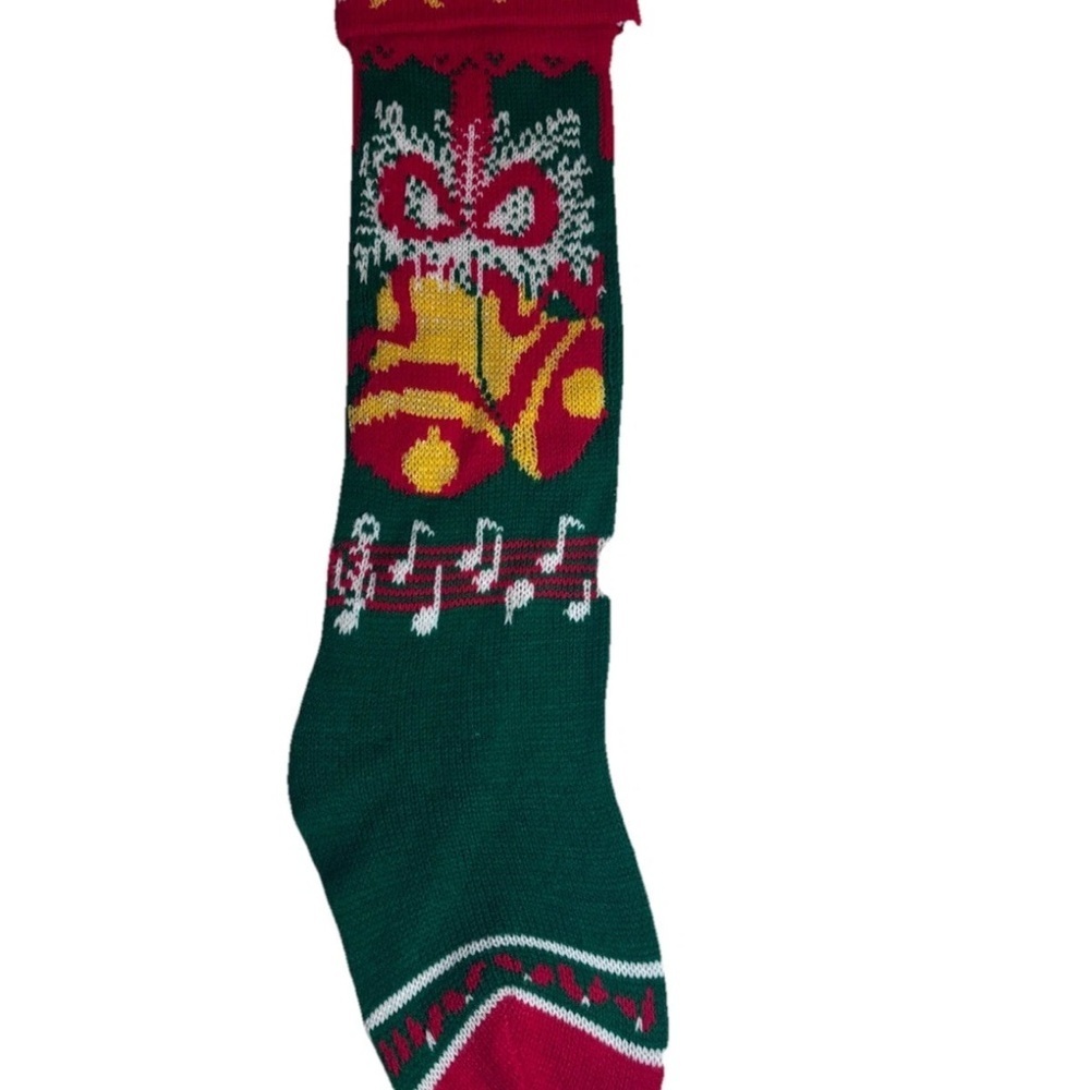 Festive Holiday Stocking with Musical Notes